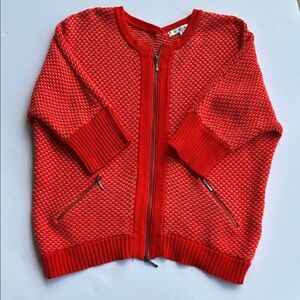 CAbi Orange Textured Cardigan Sweater